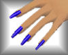 Long Glossy Blue Nails