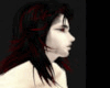 BLACK W RED SHAG HAIR