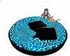 Blue Cheetah Round Couch