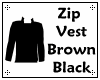 (IZ) Zip Vest Brown Blk