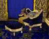 [AA]Gold&Blue Footstool