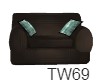 Brown Teal Chair