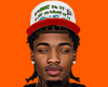 Orange Chrome Hearts hat