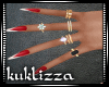 (KUK)red jewel nails