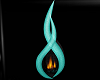 Teal Deco Wall FirePlace