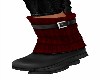 RED WOOL/BLK BOOTS