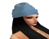 black  with blue hat