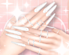 ♡ White Nails & Rings