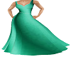 GreenSatin Gown Long