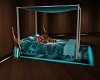 6P TEAL CANOPY BED