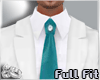 White Tux Teal Tie