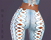 tied flares denim blue