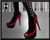 -H- PVC black/red boots