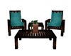 TABLE / CHAIRS *TEAL*