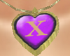 "X"_Necklace Gold Purple