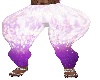 white/purple cycle pants