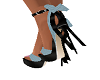 Slate Blue Bow Heels