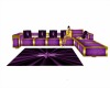 Purple gold Couch set 