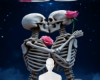 Skeleton love background