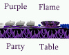 purple flame party table