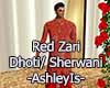 Red Zari Dhoti Sherwani