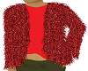 fur jacket n top red