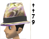 purple/black trilby hat