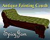 Antq Fainting Couch Grn