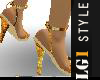 LG1 Striped Gold Sandals