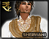 [R] White Gold Sherwani