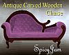 Antq Carvd Wood ChaiseLv
