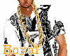 [Royal] blk n white T