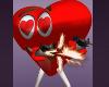 FLoating Valentines Hearts REd Love Funny Dual Machine Guns