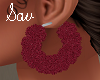 Red Furry Earrings