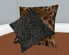 cheeta&blk throw pillows