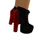 BLACK RED STUDDED SHOES