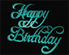 Teal Happy Birthday Sign