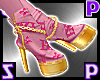 Puffy Logo Heels/Pink