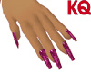KQ Pink Glitter Nails