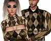 couple Argyle Sweater*M