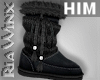 Black Fur Boots HIM