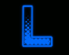 Blue L Neon Letter