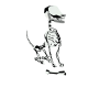 Black&white skeleton dog