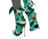TEAL CAMO HEEL BOOTS