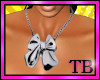 *TB* Silver bow necklace