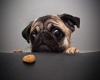 Pug with snack