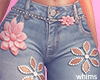 Pink Flower Fest Jeans