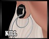 Plug Hoops Silver Black
