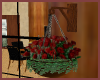 !F Hangin Basket w/Roses