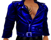 blue leather jacket